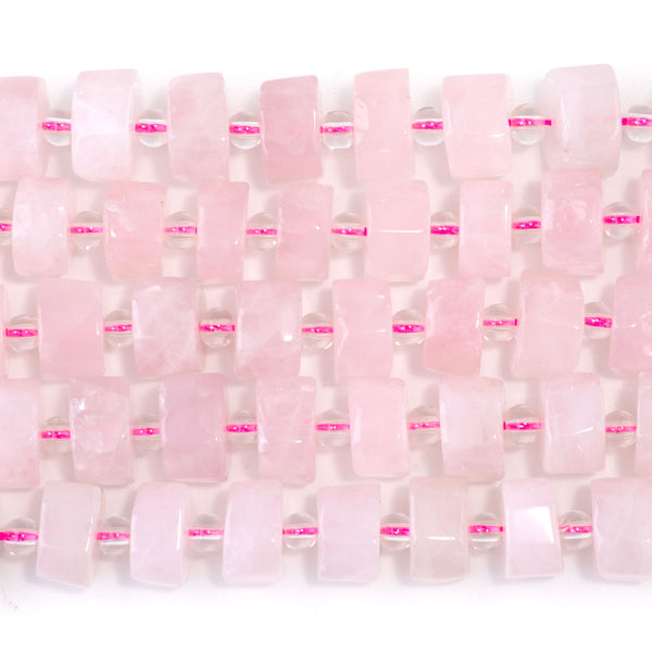 Rose Quartz 6x10-13mm Faceted Wheel - 15-16 Inch - CLEARANCE