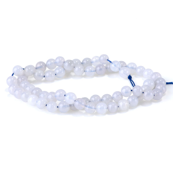 Blue Rose Quartz 6mm Round - 15-16 Inch