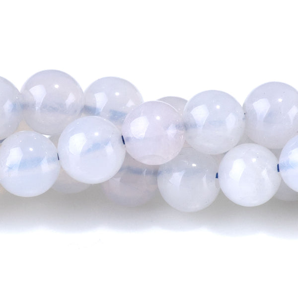Blue Rose Quartz 6mm Round - 15-16 Inch