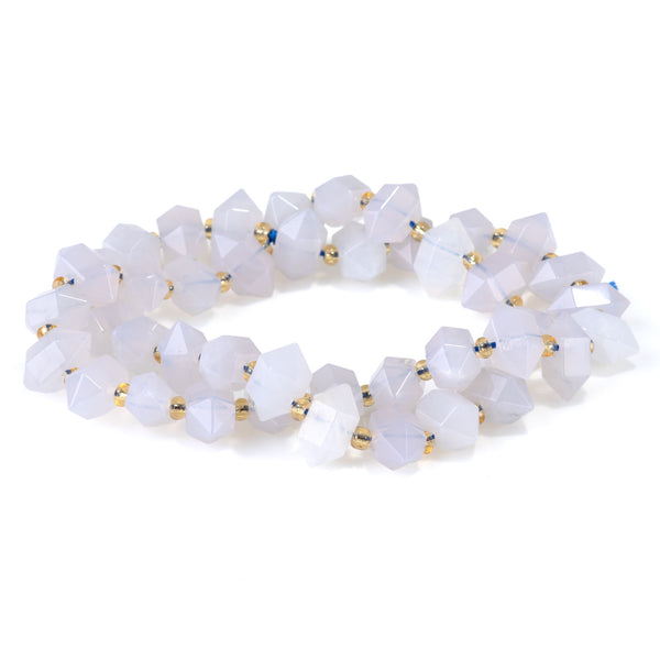 Blue Rose Quartz 6x11mm Side Drilled Points - 15-16 Inch