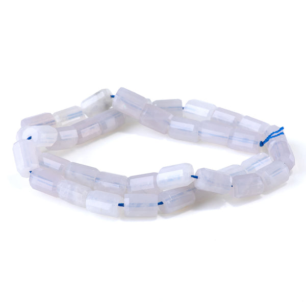 Blue Rose Quartz 7x10mm Faceted Tube - 15-16 Inch
