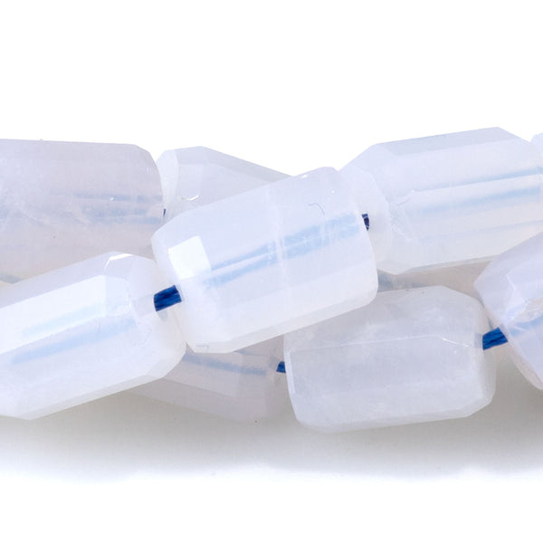 Blue Rose Quartz 7x10mm Faceted Tube - 15-16 Inch