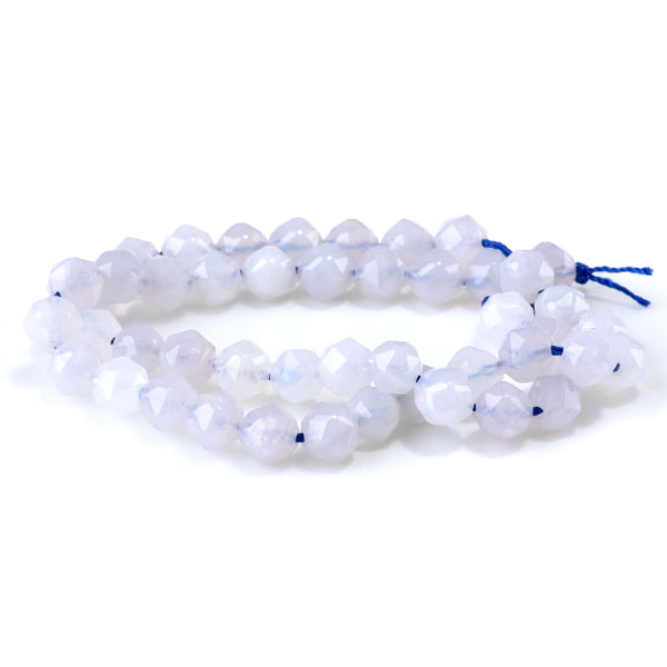 Blue Rose Quartz 8mm Double Heart - 15-16 Inch