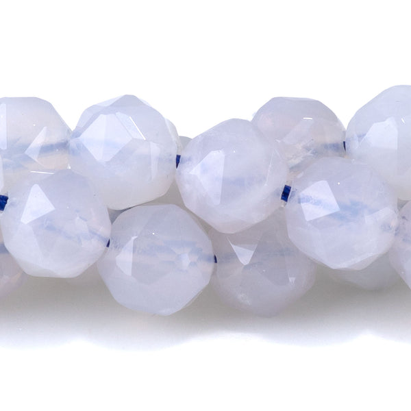 Blue Rose Quartz 8mm Double Heart - 15-16 Inch