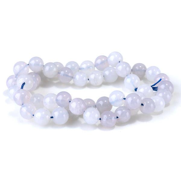 Blue Rose Quartz 8mm Round - 15-16 Inch