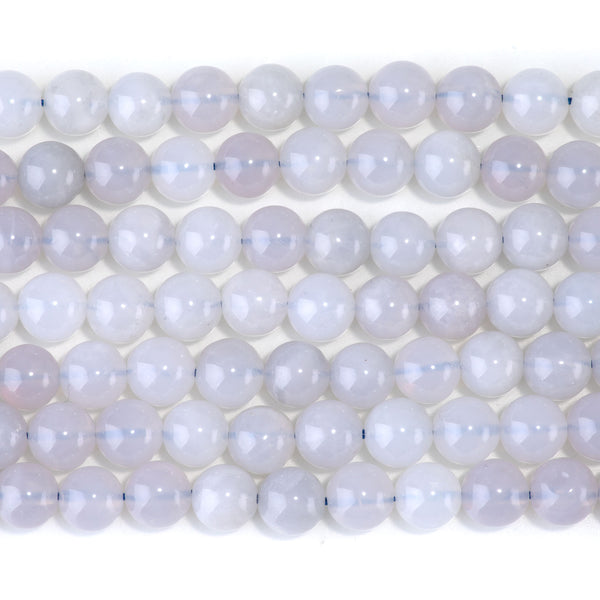Blue Rose Quartz 8mm Round - 15-16 Inch