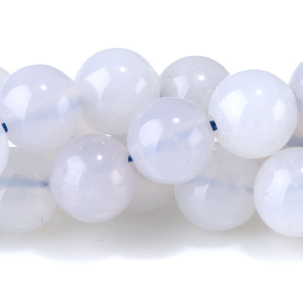 Blue Rose Quartz 8mm Round - 15-16 Inch