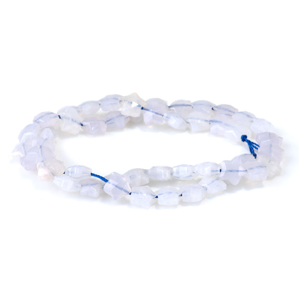 Blue Rose Quartz 8mm Faceted Star - 15-16 Inch