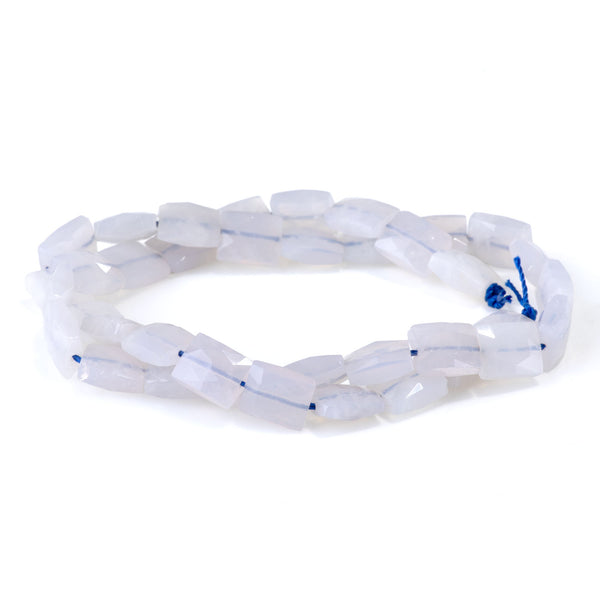 Blue Rose Quartz 8x10mm Faceted Rectangle - 15-16 Inch