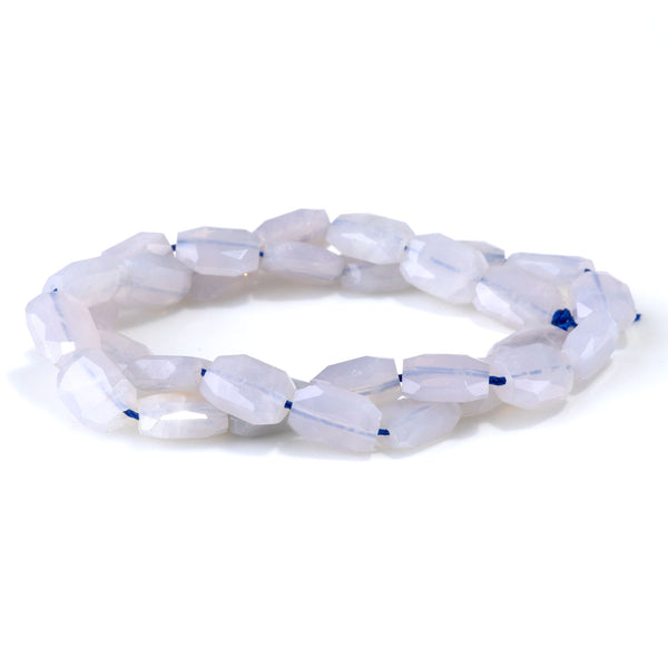 Blue Rose Quartz 9x13mm Faceted Free Form Rectangle - 15-16 Inch
