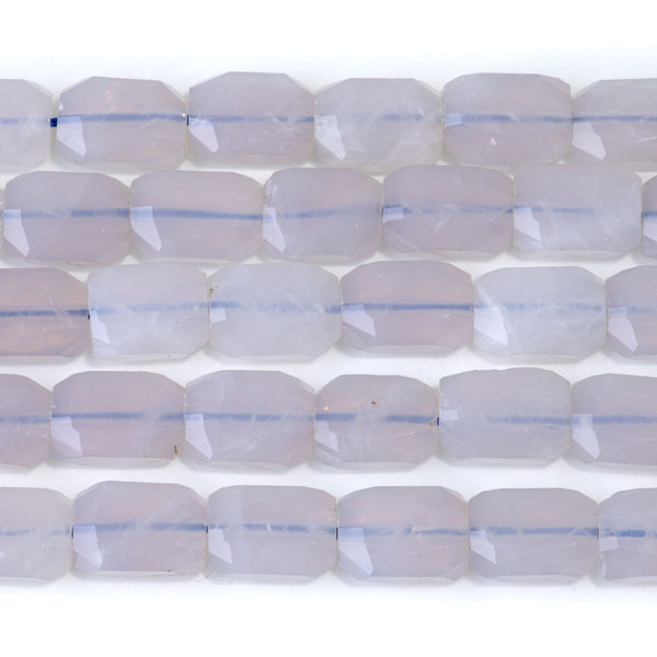 Blue Rose Quartz 9x13mm Faceted Free Form Rectangle - 15-16 Inch
