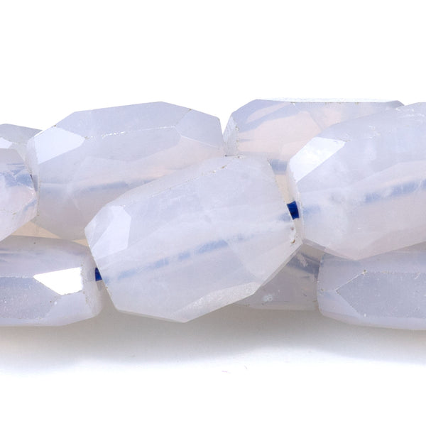 Blue Rose Quartz 9x13mm Faceted Free Form Rectangle - 15-16 Inch