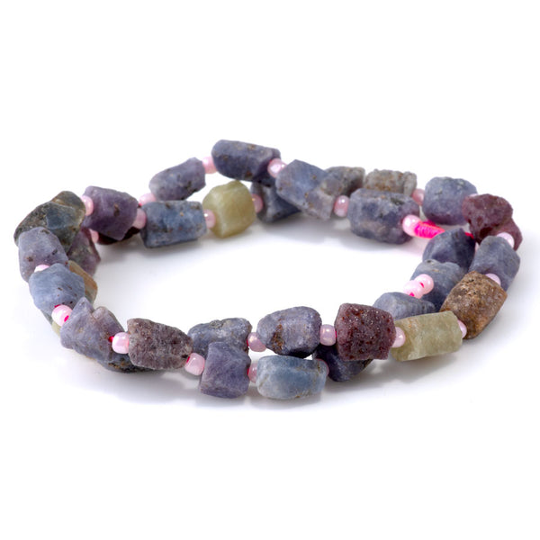 Ruby and Sapphire 8x12mm Rough Tube A Grade - 15-16 Inch