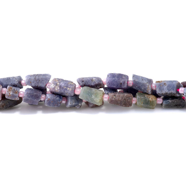 Ruby and Sapphire 8x12mm Rough Tube A Grade - 15-16 Inch