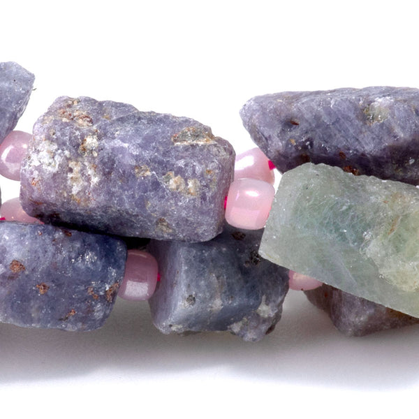 Ruby and Sapphire 8x12mm Rough Tube A Grade - 15-16 Inch