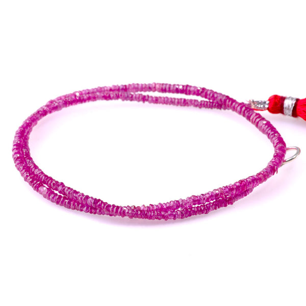 Natural Pink Ruby 2-3mm Faceted Rondelle - 13-14 Inch