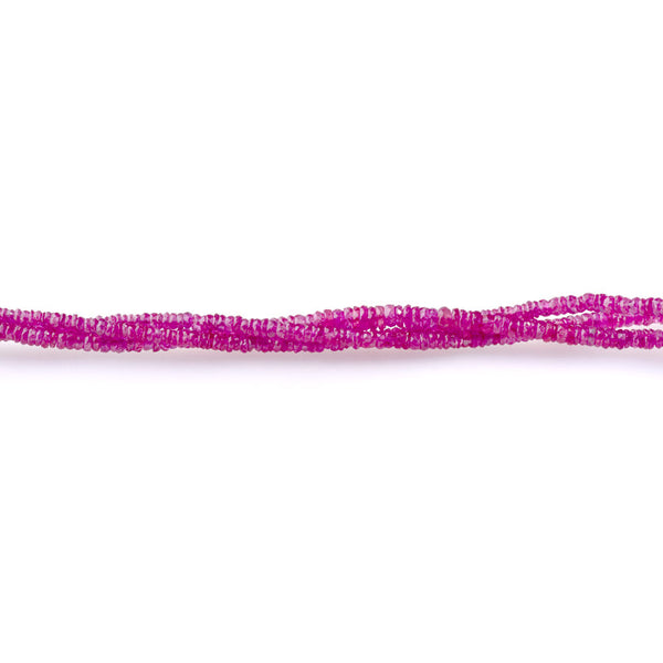 Natural Pink Ruby 2-3mm Faceted Rondelle - 13-14 Inch