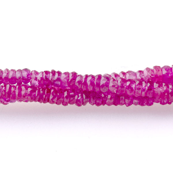 Natural Pink Ruby 2-3mm Faceted Rondelle - 13-14 Inch