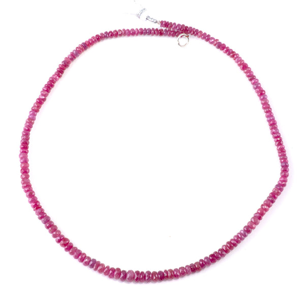 Ruby (Natural) 2-6mm Graduated Faceted Rondelle - 15-16 Inch