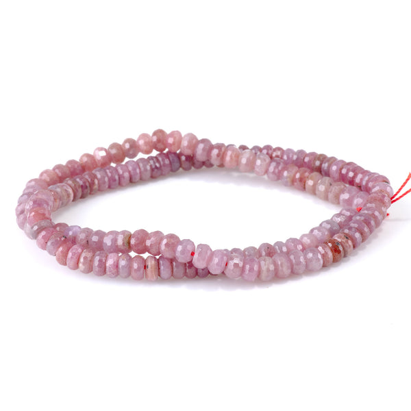 Ruby 3x6mm Faceted Tyre Beads AA Grade - 15-16 Inch