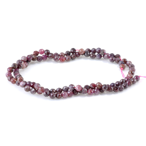Ruby 4mm Faceted Round - 15-16 Inch