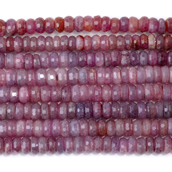 Ruby 4x7mm Faceted Tyre Beads AA Grade - 15-16 Inch