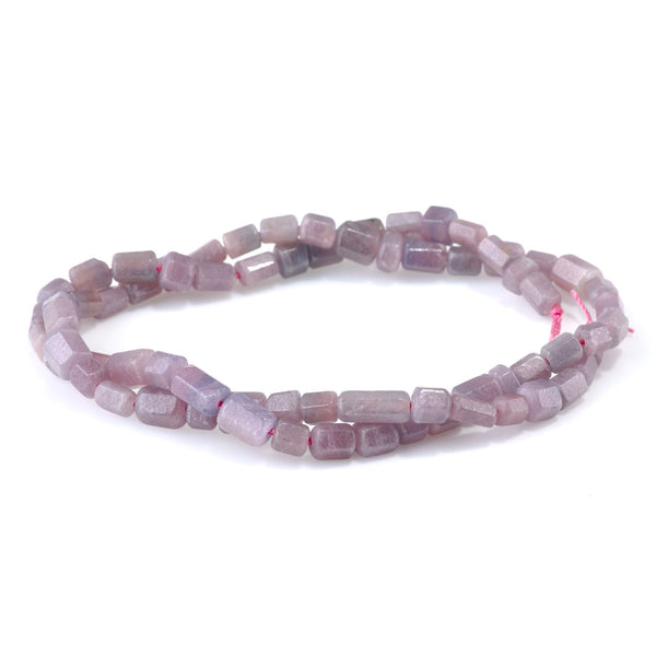 Ruby 5x5-7mm Long & Short Hexagon Beads A Grade - 15-16 Inch