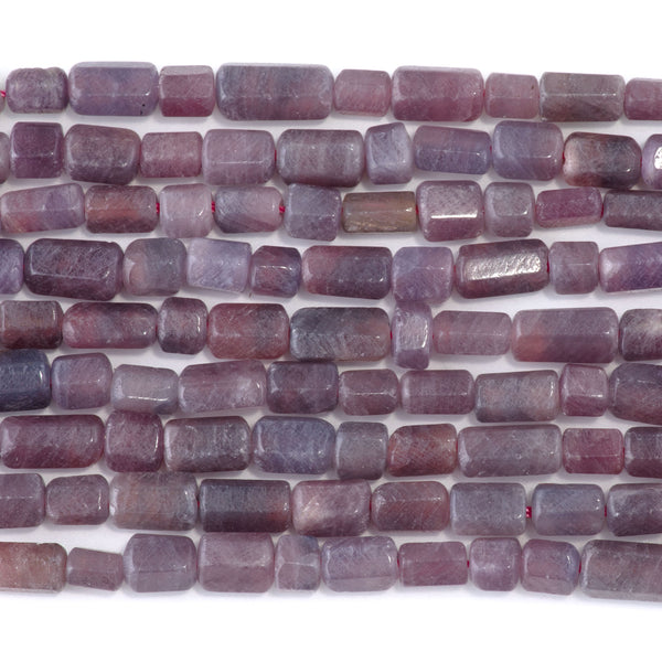 Ruby 5x5-7mm Long & Short Hexagon Beads A Grade - 15-16 Inch