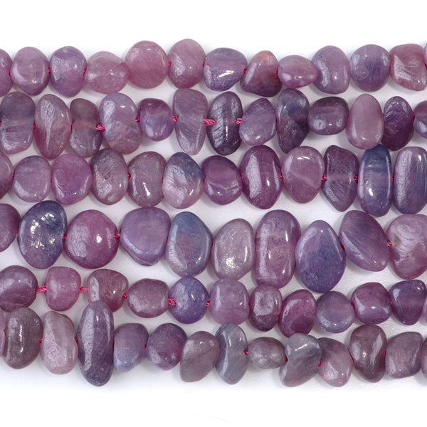 Purple Ruby 6x8-8x10mm Side Drill Free Form Beads A Grade - 15-16 Inch