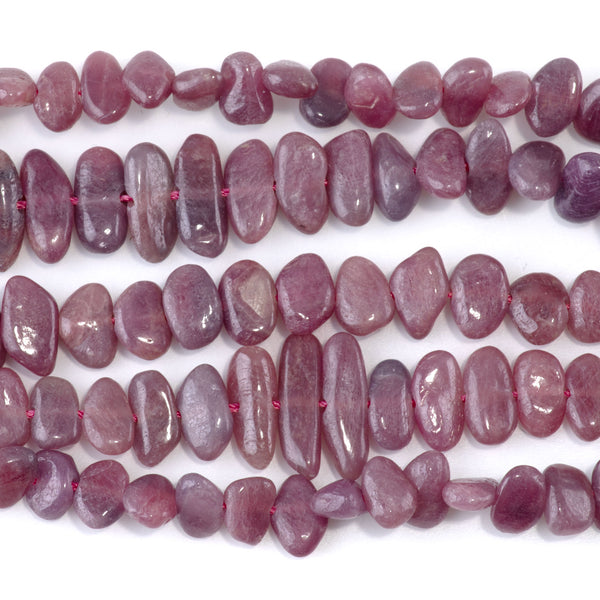 Ruby 6x8-6x16mm Side Drill Free Form Beads A Grade - 15-16 Inch