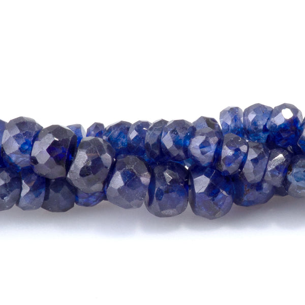 Sapphire 2x3-4x6mm Graduated Rondelle - 18 Inch