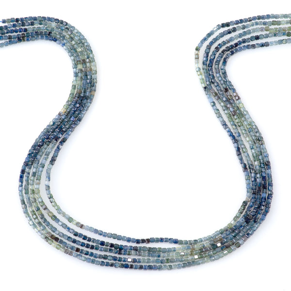 Thai Sapphire 2.5mm Banded Table Cut Cube AAA Grade - 15-16 Inch