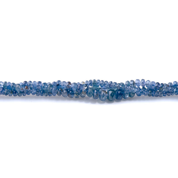 Natural Blue Sapphire 3-6mm Faceted Rondelle - 15-16 Inch