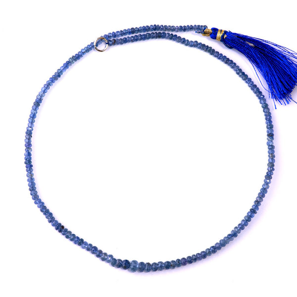Natural Blue Sapphire 3-6mm Faceted Rondelle - 15-16 Inch