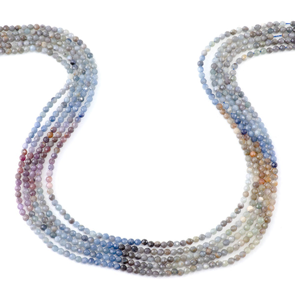 Multi Sapphire 3mm Banded Faceted Round A Grade - 15-16 Inch