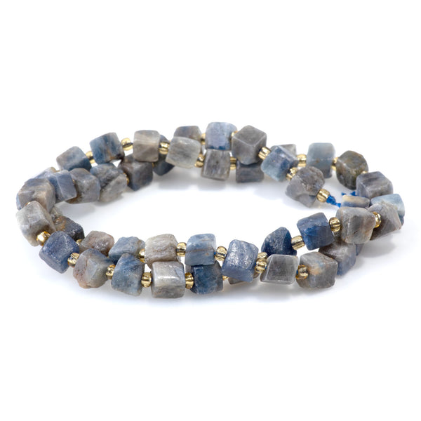 Sapphire 4-6mm Irrgular Cube - 15-16 Inch
