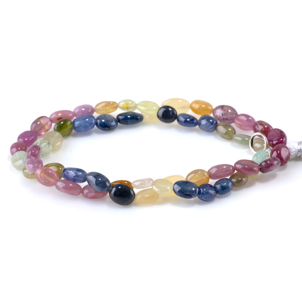 Multi Sapphire 5-10mm Graduated Oval - 15-16 Inch