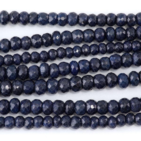 Sapphire 6-8mm Faceted Rondelle - 15-16 Inch
