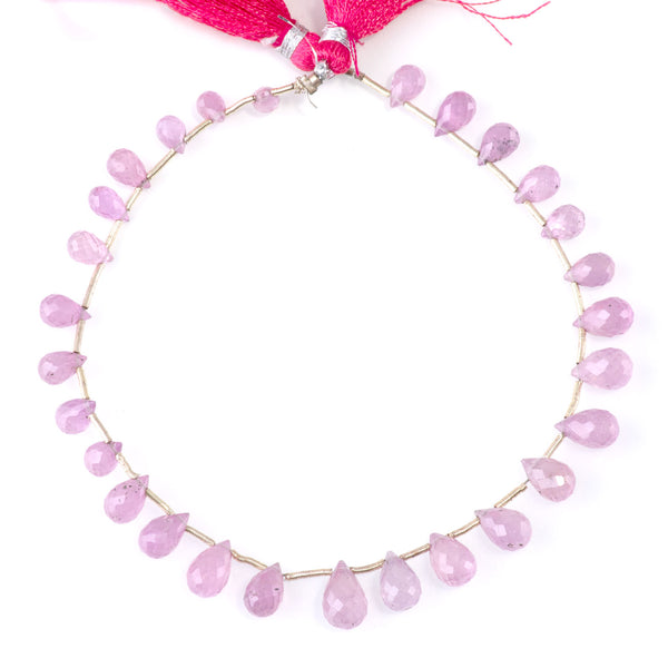 Pink Sapphire 6x10mm Graduated Drops - 8 Inch