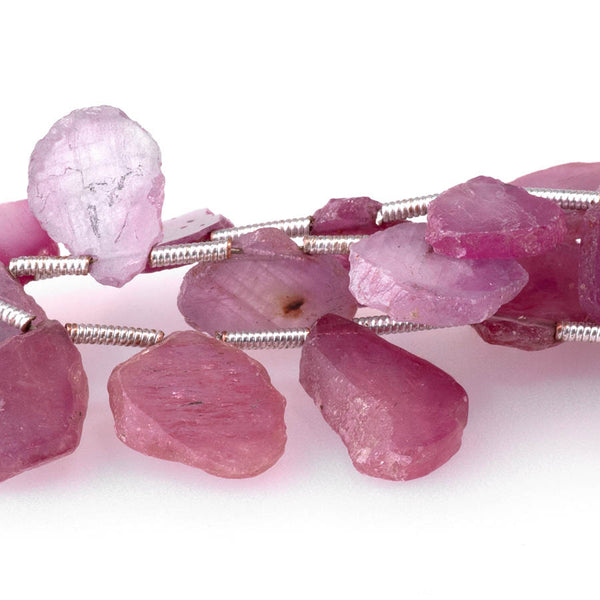 Pink Sapphire 7x9-12x15mm Top Drill Irregular Slice - 8 Inch