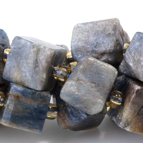 Sapphire 8-9mm Irregular Cube - 15-16 Inch
