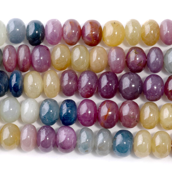 Fancy Sapphire 9mm Rondelle - 16-17 Inch
