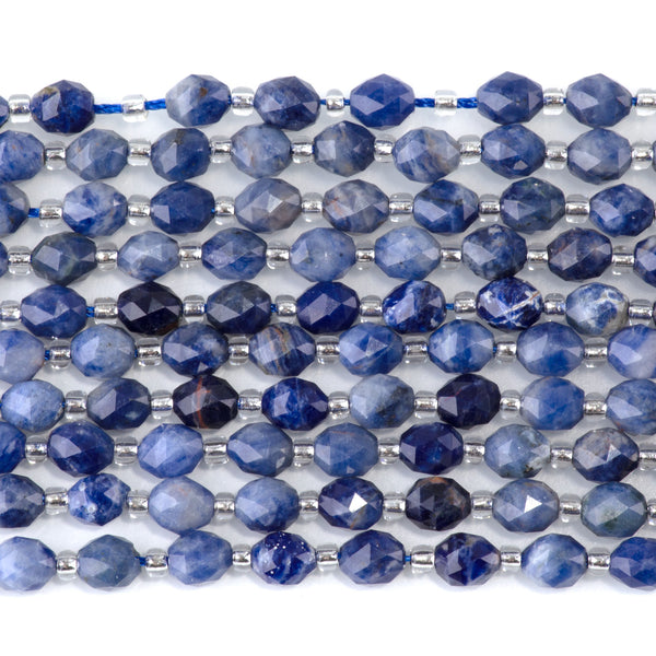 Sodalite 4x6mm Faceted Triangle Cut Rice - 15-16 Inch
