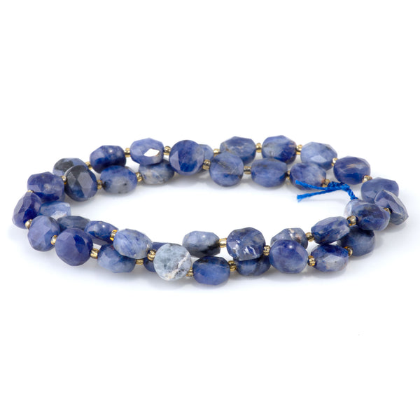 Sodalite 8mm Star Cut Coin A Grade - 15-16 Inch