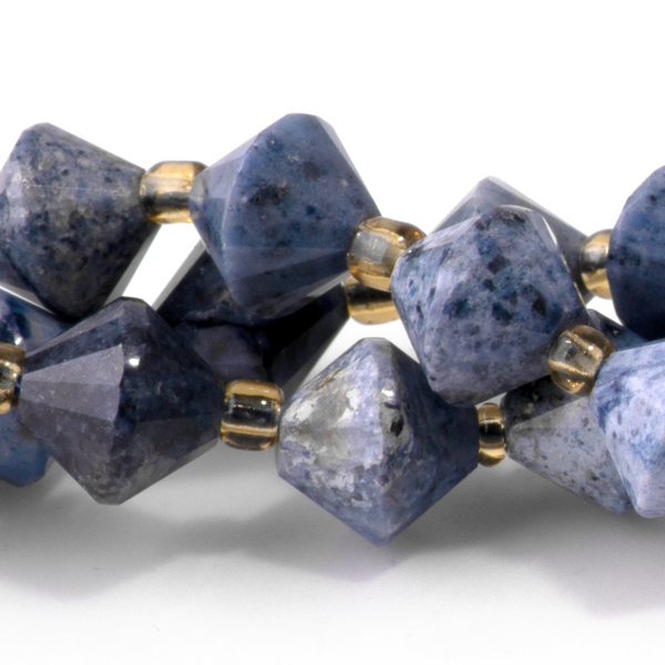 Sunset Dumortierite 8mm Faceted Bicone - 15-16 Inch