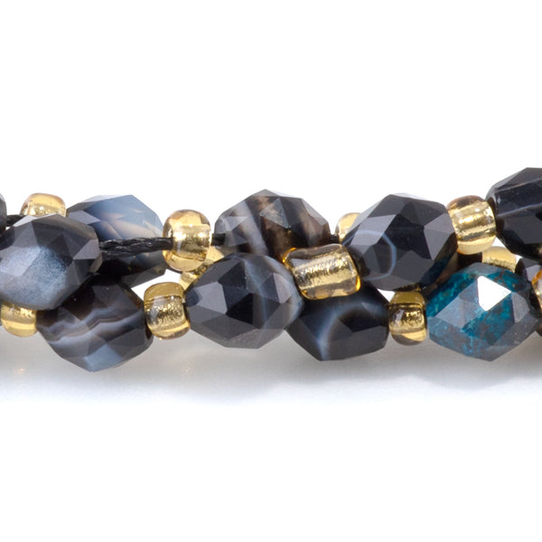 Sardonyx 4x6mm Faceted Triangle Cut Rice - 15-16 Inch