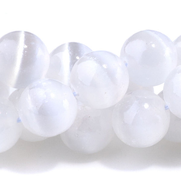 Selenite 10mm Round AA Grade - 15-16 Inch