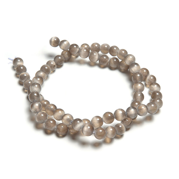 Chocolate Selenite 6mm Round - 15-16 Inch