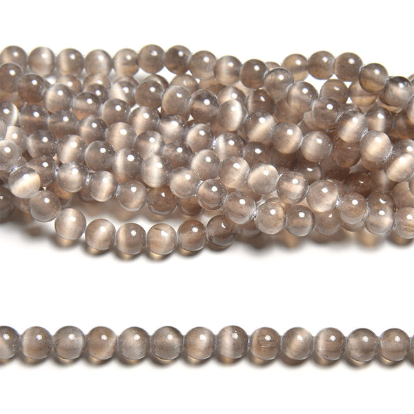 Chocolate Selenite 6mm Round - 15-16 Inch