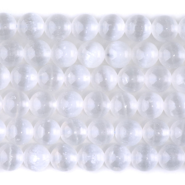 Selenite 8mm Round AA Grade - 15-16 Inch